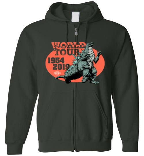 Godzilla World Tour: Full Zip Hoodie – Retro Rags Limited