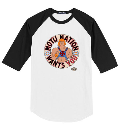 MOTU Nation Want's YOU: 3/4 Sleeve Jersey